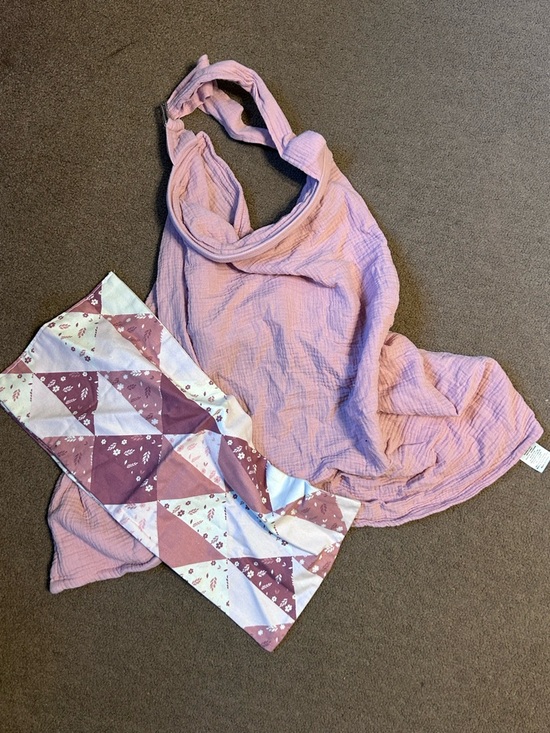 Blissful Diary Other - Pink Nursing Cover & 2 Burp Cloths Blissful Diary & Handmade, Baby Girl
